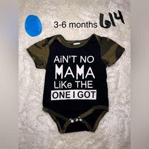 Black and Camouflage Baby Bodysuit